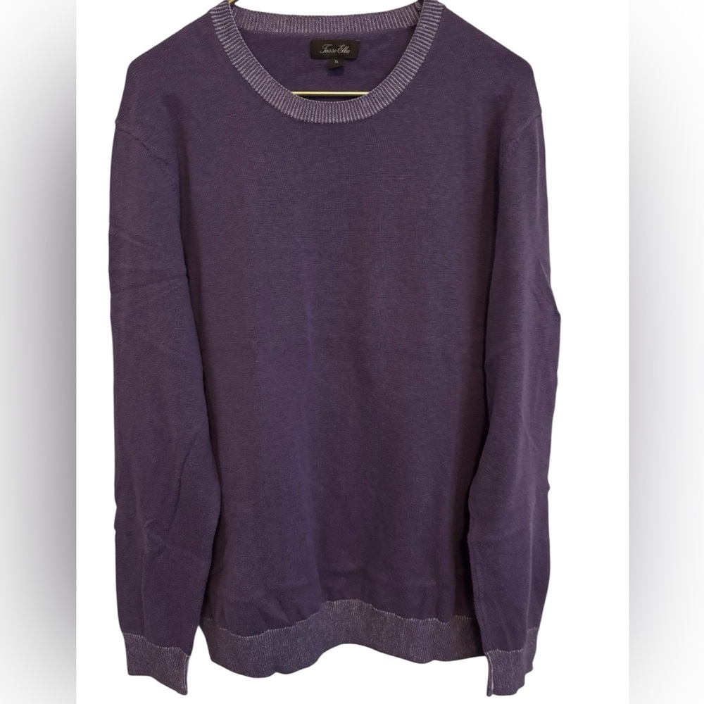 Tasso Elba Men's Crewneck Sweater in Deep Purple